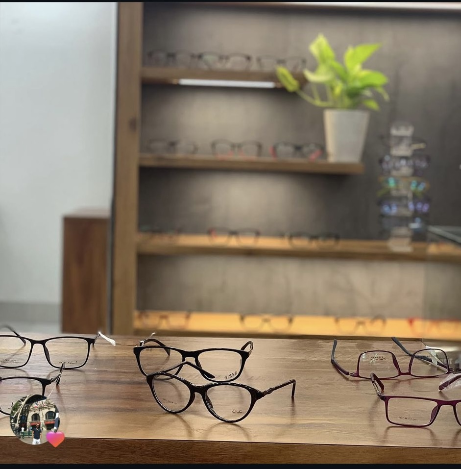 Prescription frames displayed at Optocare